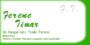 ferenc timar business card