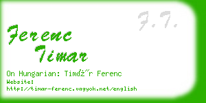 ferenc timar business card